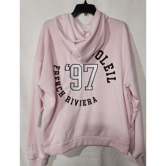 French Riviera pink hoodie women's Large - Picture 7 of 8